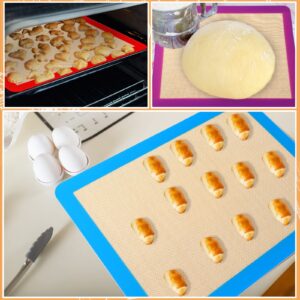 10 Pieces Non Stick Silicone Baking Mat Silicone Baking Sheets for Oven Silicone Pastry Mat Baking Sheet Liner for Cookie Cooking Kitchen Half Sheet Size 11.81 x 15.75 Inches, Multicolor