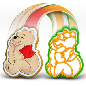 cookie cutter by 3dforme, winny the pooh cake fondant frame mold for buscuit
