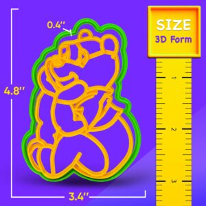 Cookie Cutter by 3DForme, Winny The Pooh Cake Fondant Frame Mold for Buscuit