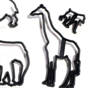 EORTA Set of 8 Fondant/Cookie Cutter Giraffe/Elephant/Lion/Monkey Silhouette Gumpaste Flowers Sugar Craft Mold Cake Decorating Tools for Party, DIY, Craft, Animals Theme