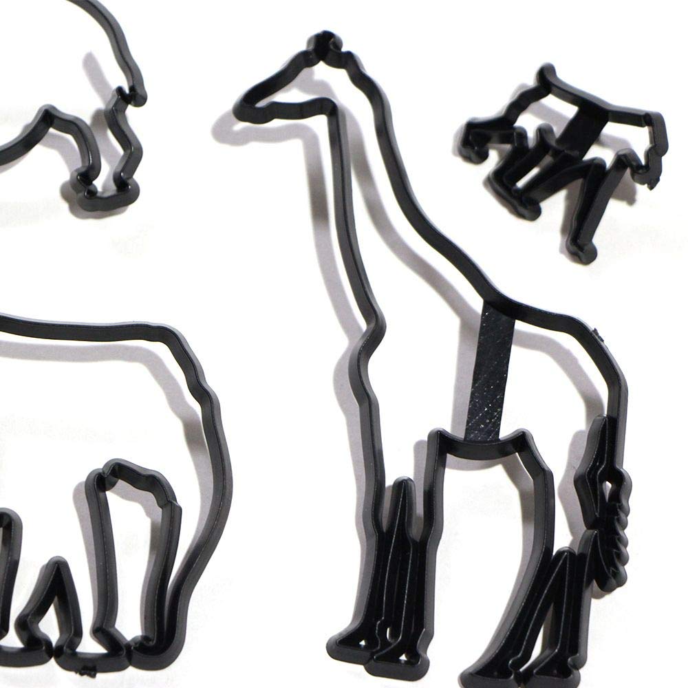 EORTA Set of 8 Fondant/Cookie Cutter Giraffe/Elephant/Lion/Monkey Silhouette Gumpaste Flowers Sugar Craft Mold Cake Decorating Tools for Party, DIY, Craft, Animals Theme