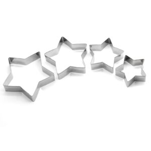 surgehai star cookie cutter set, 4-piece stainless steel stars cutters