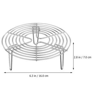 Cabilock Round Cooking Rack Stainless Steel Steamer Rack Grilling Rack Canning Rack Cooling Rack for Baking Canning Cooking 6.3x2.8 inch