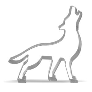 3.8 inch wolf cookie cutter - stainless steel