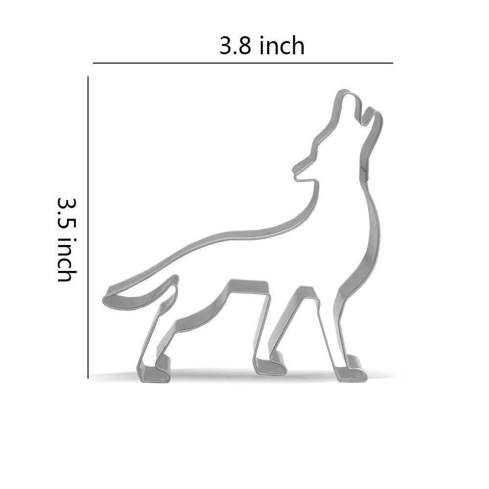3.8 inch Wolf Cookie Cutter - Stainless Steel