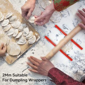 Measuring Dough Strips, 15in 3-Thick Non Stick Silicone Baking Ruler Rolling Pin Guides for Noodles Fondant Biscuits Pies Baking