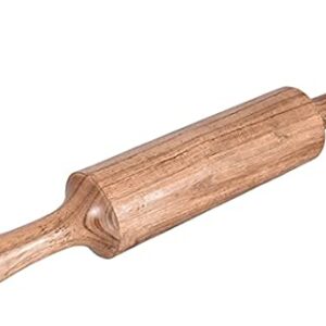 Zolto Wooden Handicrafted Wooden Rolling Pin Roller Thick,Wood,Roti Belan, Chapati Make(From INDIA)