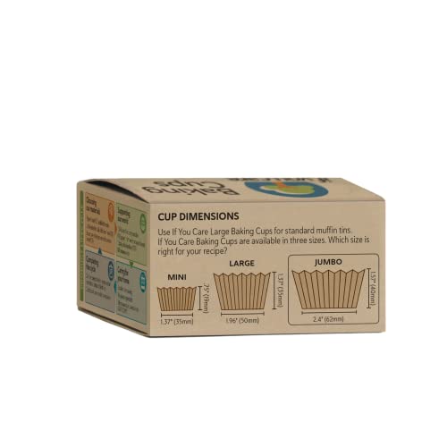 If You Care Unbleached Cupcake Liner Baking Cups - 24 Pack of 24-Count Boxes – Extra Large Jumbo Size - Made of Silicone Coated, Greaseproof Parchment Paper, Compostable Muffin Holders