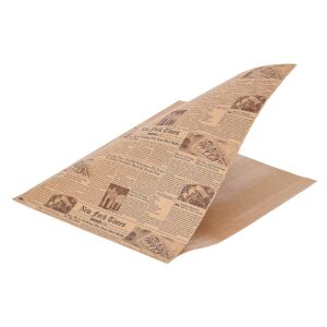 Bag Tek 10" x 9" Double Open Bags, 100 Large Deli Paper Sheets - Disposable, Greaseproof, Newsprint Paper Deli Wrap Liners, For Snacks, Cookies, And More, - Restaurantware