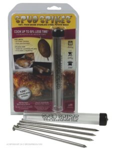 spud spikes 6-inch potato baking nails food-grade stainless steel, 1 set of 4