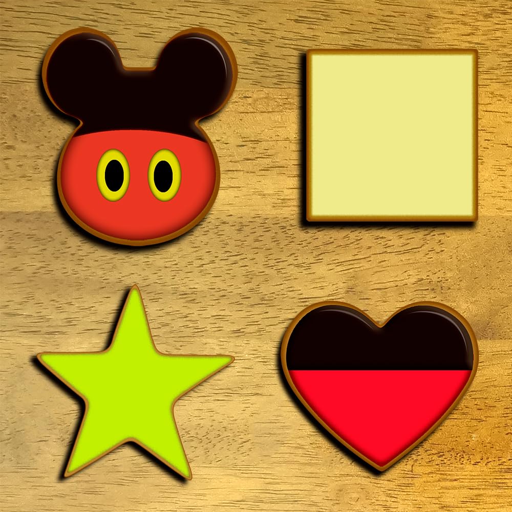 Metal Cookie Cutters Set - Mickey Mouse, Square, Heart, Star - 12Pieces Cookie Cutters - Fruit Cutter, Polymer Clay Cutters and Cookie Cutters for Kids - Cookie Cutter Set for Kitchen Baking