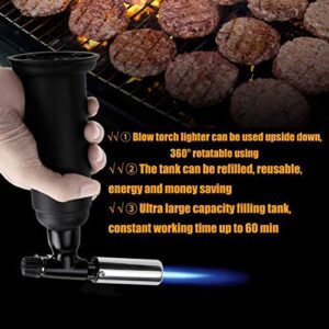 ofone Butane Torch, Refillable Kitchen Blow Torch Lighter, Cooking Culinary Torch with Safety Lock & Adjustable Flame for BBQ, Baking, Creme Brulee, Soldering, Camping