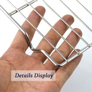 Turbokey Grilling Rack Heavy Duty Wire Grate Oven Roasting Rack 5.3 x 8.7 inch Rectangle Baking Cooling Steaming with 4 Legs Stainless Steel Rack (5.3"X8.7",22X13.5cm)