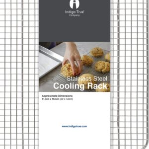 Stainless Steel Cooling Rack Half size - Commercial Grade Metal 11.5" x 16.5" | 1 Piece | Cooking Rack Designed To Fit Perfectly Into Baking Half Sheet Pan