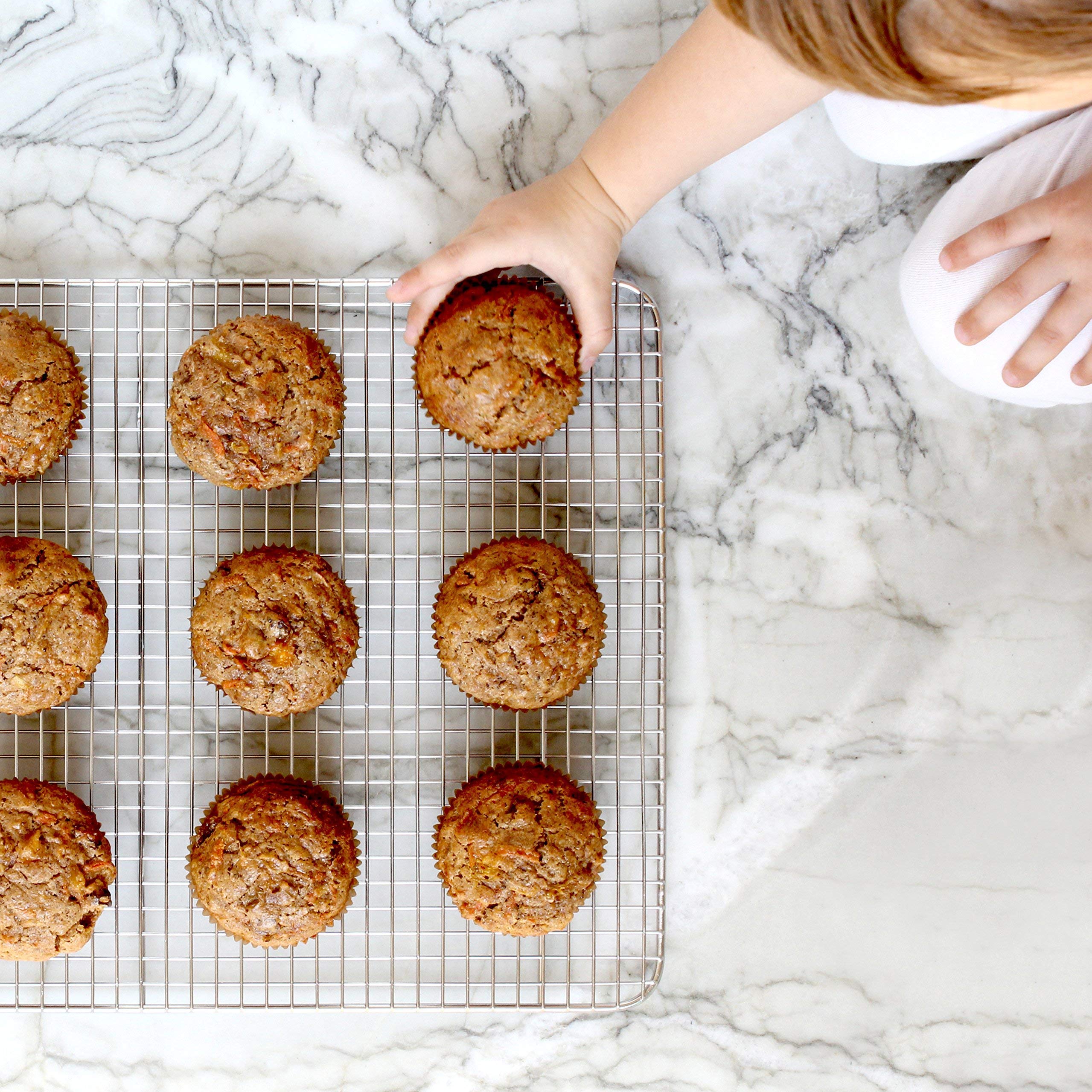 Stainless Steel Cooling Rack Half size - Commercial Grade Metal 11.5" x 16.5" | 1 Piece | Cooking Rack Designed To Fit Perfectly Into Baking Half Sheet Pan