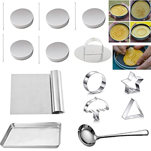 VAWcornic Squid Biscuits Sugar Pie Game Korean Sugar Candy Making Tools Set DALGONA Kit (18pcs in 1set), Mold, Press Stainless Steel