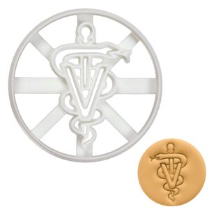 veterinary caduceus cookie cutter, 1 piece - bakerlogy