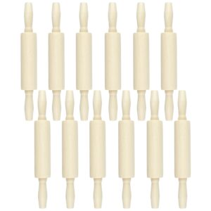 miokun 12 pack wood small rolling pin for kids, 7.9 inch kids rolling pin for home kitchen (7.9 inch)