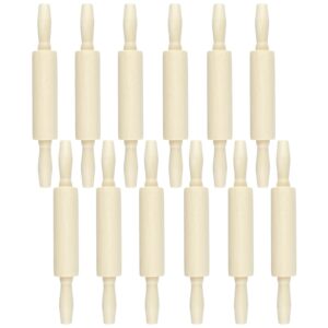 Miokun 12 Pack Wood Small Rolling Pin for Kids, 7.9 Inch Kids Rolling Pin for Home Kitchen (7.9 Inch)