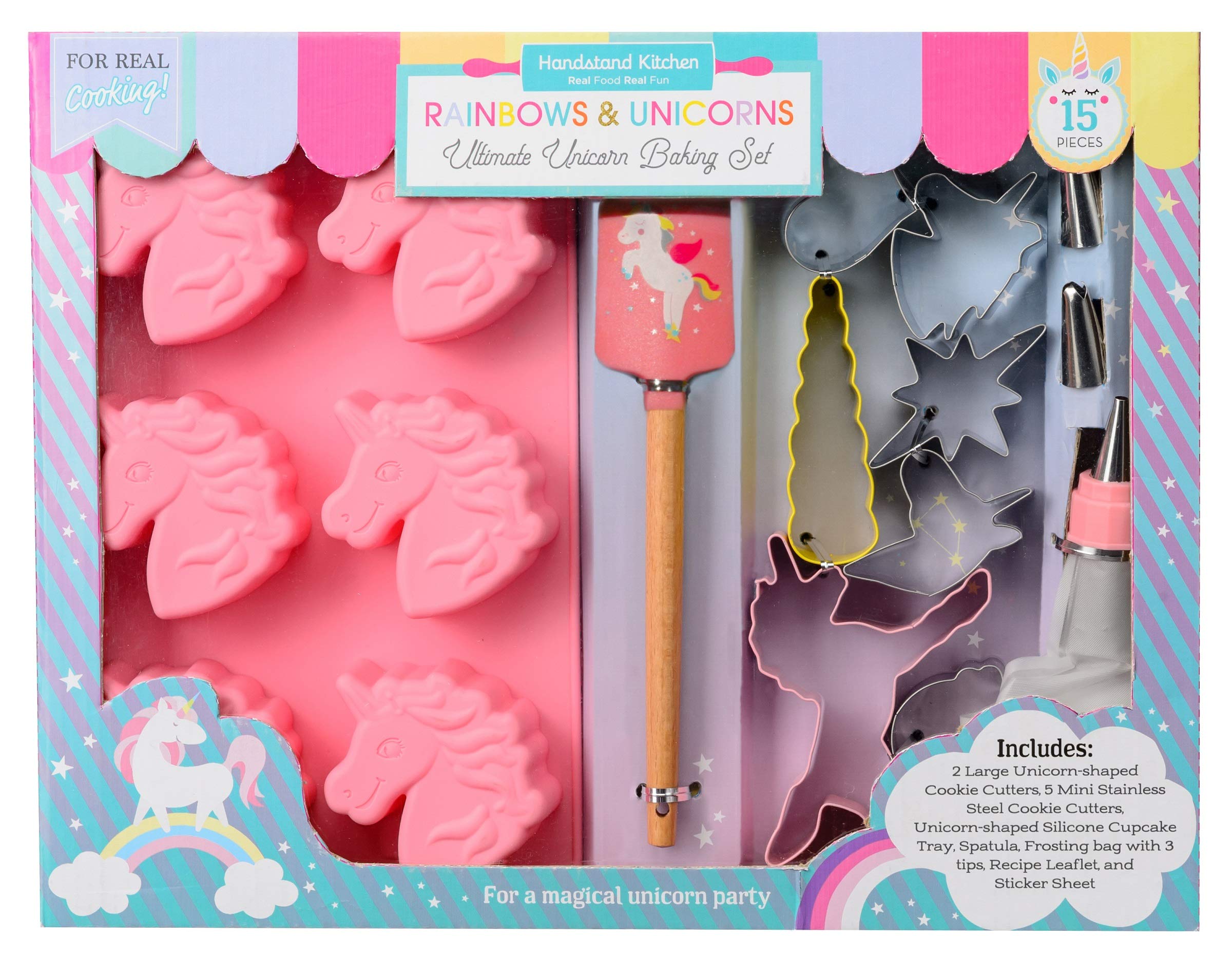 Handstand Kitchen Rainbows and Unicorns 15-piece Ultimate Baking Party with Recipes