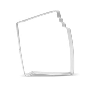 3.5 inch book cookie cutter - stainless steel