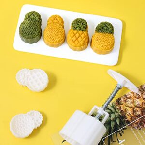 2 Set Pineapple Plastic Mooncake Mold Pineapple Lotus Stamp Hand Press Moon Cake Mould Pineapple Mooncake Cookie Cutter Bakeware Tools