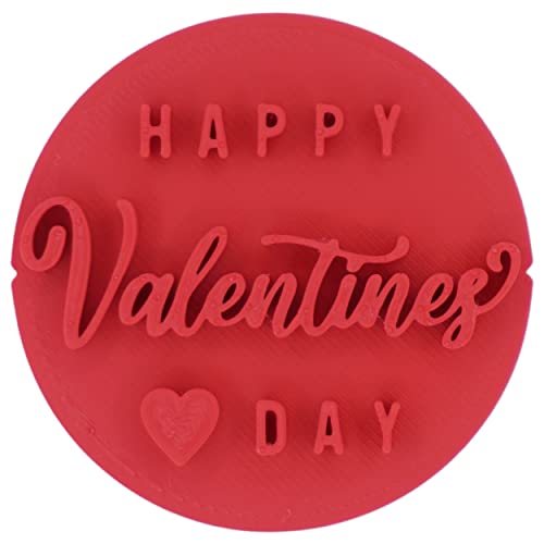 rhinogon Happy Valentines Day Heart Cookie Stamp Fondant Embosser 6cm (2.36 inches) Made in The UK for Baking, Cooking, Fondant, Icing, Cupcake, Cookie, Cake, Biscuits, Decoration