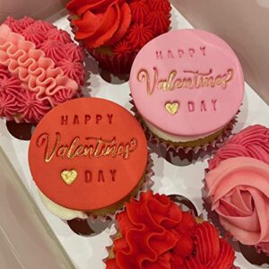 rhinogon Happy Valentines Day Heart Cookie Stamp Fondant Embosser 6cm (2.36 inches) Made in The UK for Baking, Cooking, Fondant, Icing, Cupcake, Cookie, Cake, Biscuits, Decoration