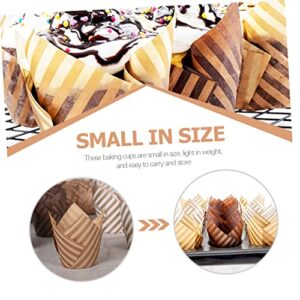 UPKOCH 200pcs Cuake Party Design Dark Shower Tulip Wrappers Liners Wedding Shop Paper Liner Dessert Baking for Greaseproof Decoration Birthday Portable Muffin Cake and New Cases