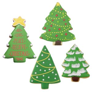 Christmas and Holiday Tree Cookie Cutters 4-Pc Set, Made in USA by Ann Clark