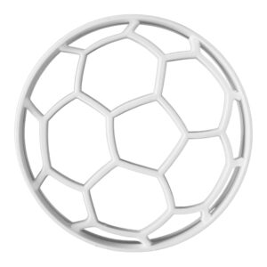 3d soccer ball cookie cutter 3.75 in – injection molded plastic – made in the usa – foose cookie cutters – cookie mold