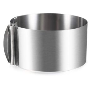 utooo stainless steel adjustable round cake ring mold, 6 to 12 inches cake mousse mold for baking