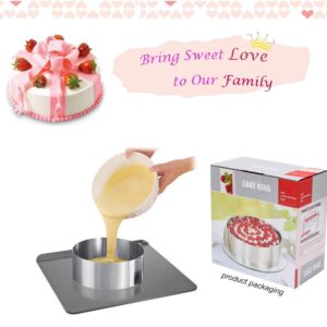 Utooo Stainless Steel Adjustable Round Cake Ring Mold, 6 to 12 Inches Cake Mousse Mold for Baking