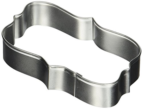 R & M Rectangle Plaque Tinplated Cookie Cutter 4.25-Inch, Silver