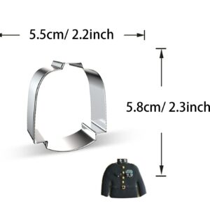 WJSYSHOP Military Army Officer Uniform Shape Cookie Cutter