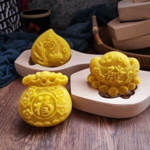 Wooden Cookie Molds Mooncake Mold Cookie Stamps for Baking Pie Press for Christmas Thanksgiving Birthday Mid Autumn Festival DIY（SHOU)