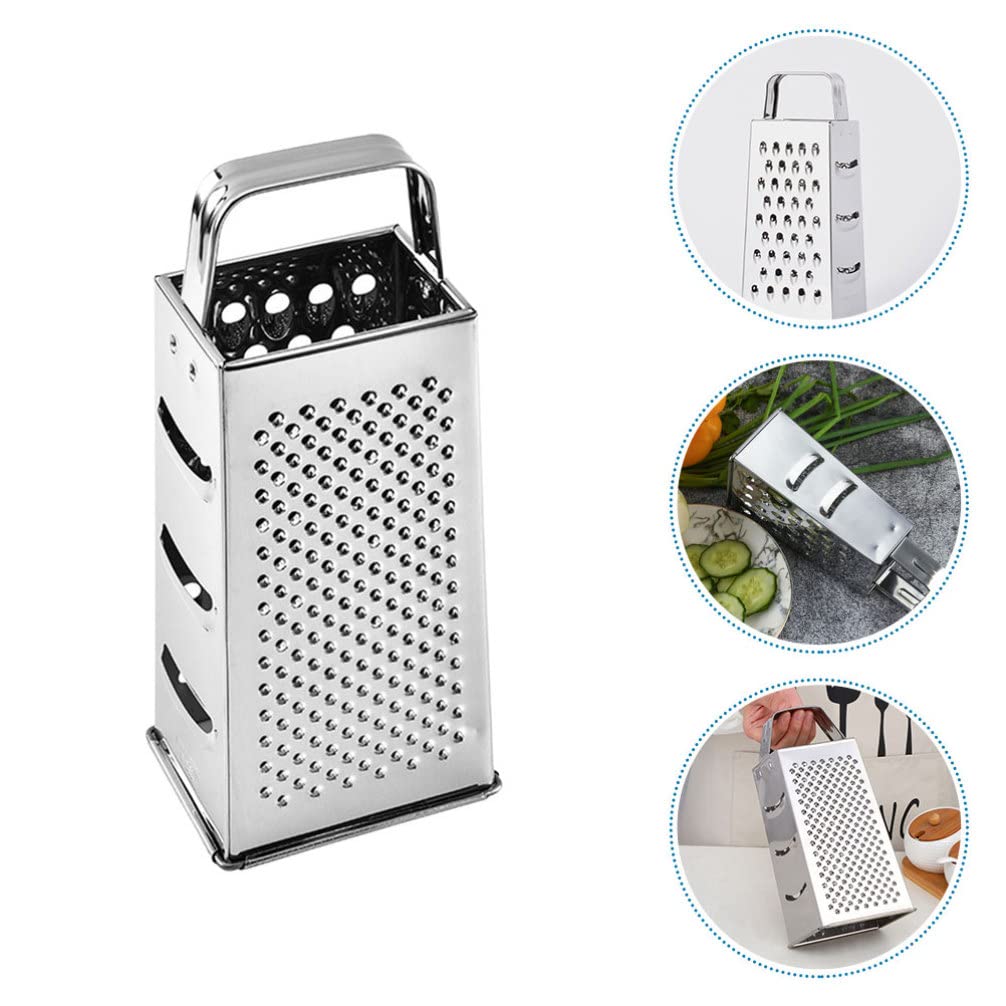 SHERCHPRY Vegetable Slicer Box Grater Cheese Graters Stainless Steel Vegetable Shredder Mandoline Slicer Nuts Kitchen Slicer Shredder Zester Grater 8inch Cheese Grater