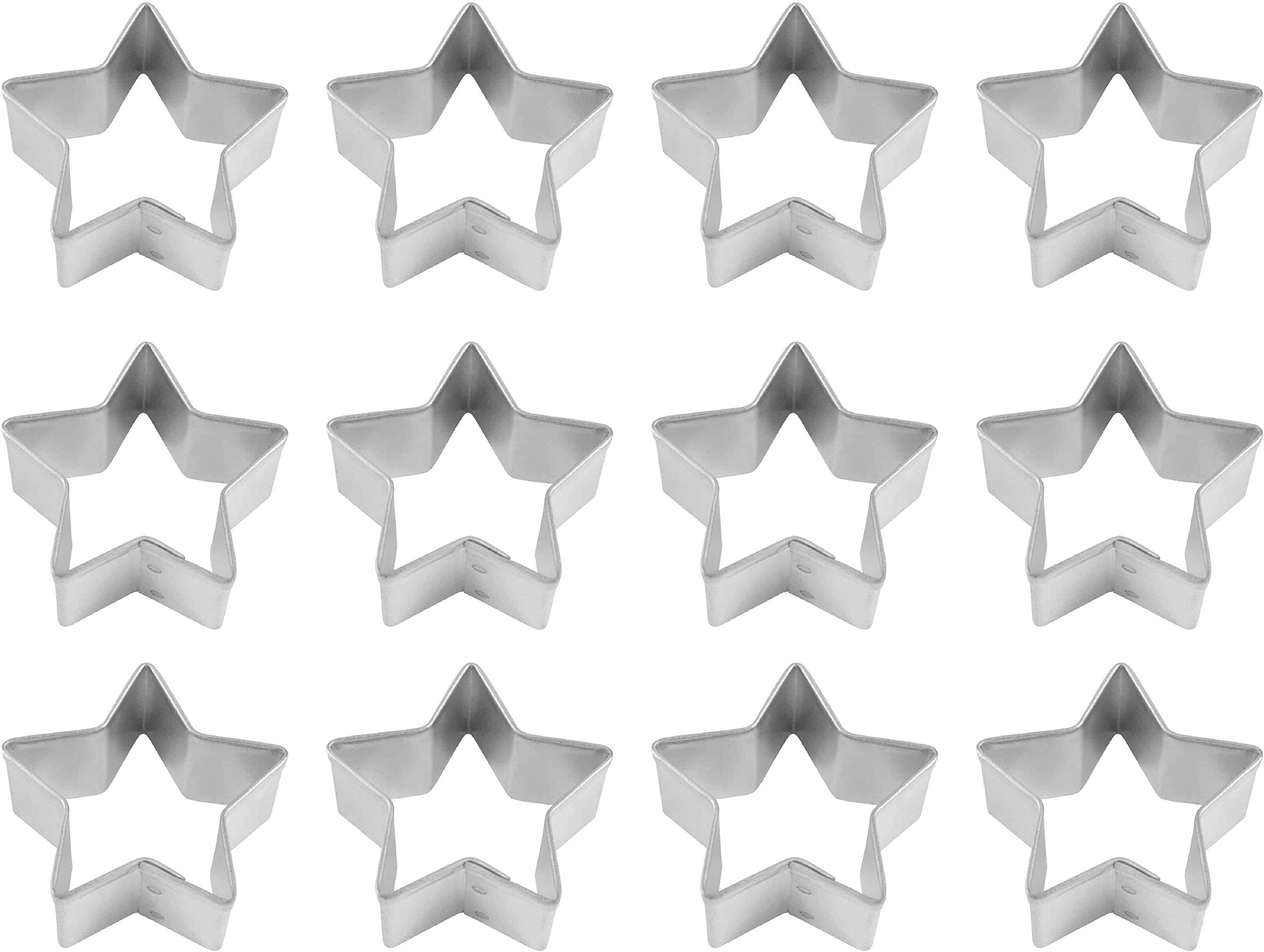 1 Dozen/12 Count Mini Stars 1.5 Inch Cookie Cutters from The Cookie Cutter Shop – Tin Plated Steel Cookie Cutters