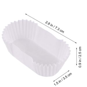 BESTonZON Oval Cake Paper Cups: Disposable Baking Cups Liners Grease Proof Cupcake Wrappers Muffin Holders Pastry Cake Cups for Holiday Party Mousse Cream Dessert Tart Mini Snacks