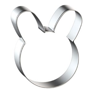 Bunny Cookie Cutter Set Large - 5", 4", 3", 2" - 4 Piece Easter Bunny Rabbit Hare Head Face Shaped Cookie Cutters - Stainless Steel