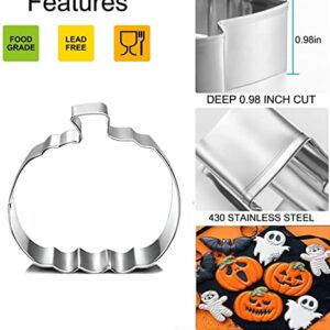 Pumpkin Cookie Cutters Set, 4", 3.22", 2" Large Fall Halloween Thanksgiving Cookie Cutters for Harvest Holiday Decoration Party Supplies