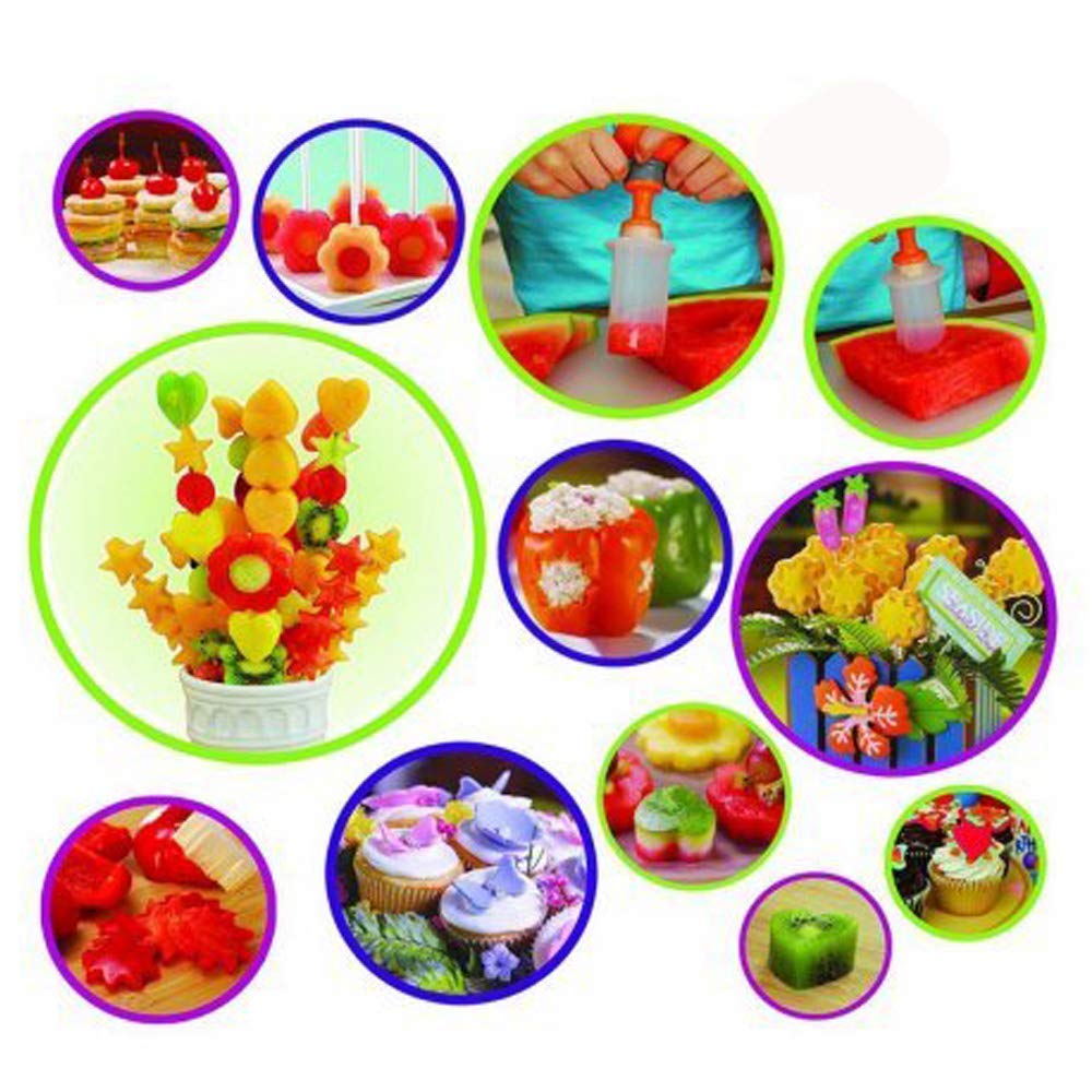 Creative Plastic Cake Cookie Vegetable Fruit Shape Cutter Slicer Veggie Mold Set/Fruit and Vegetable Shape Cutter-Fruit Decorating Tools-Fruit Slicer Set-Pop Chef Fruit Cutter-Cookie DIY Decorating to