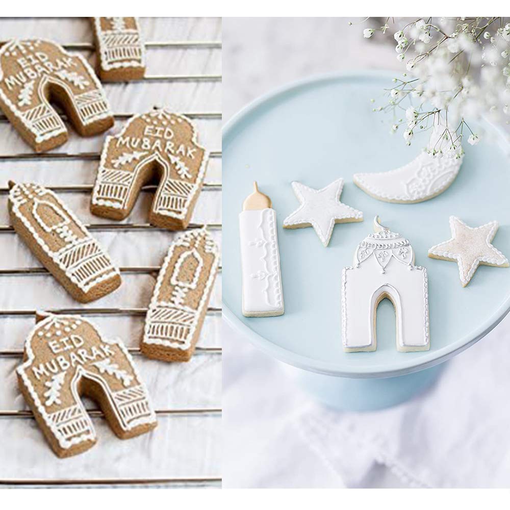 Ramadan Decoration Cookie Cutters Set, Eid Fondant Cake Baking Tools, Ramadan Party Decorations - Set of 6