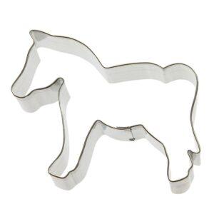 horse cookie cutter - made in the usa – foose cookie cutters tin plated steel horse cookie mold (3.5 inch)