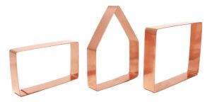 bake your own small gingerbread house kit 3 piece copper christmas cookie cutter set by the fussy pup