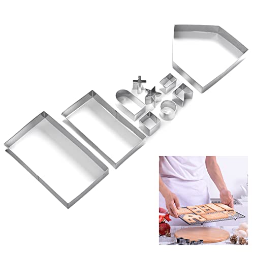 Hemoton 20 Pcs Christmas Baking Cutters Gingerbread House Cookie Cutter Chocolate House Cutter Stainless Steel Cookie Cutter Cookie Molds Christmas Cake Mould Small Cake Mold 3d