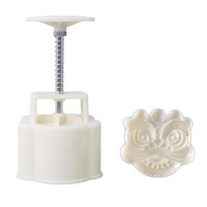 3d mooncake mould set cake decoration dessert cookie diy kitchen baking tool safe cookie molds(75g-wake up lion)