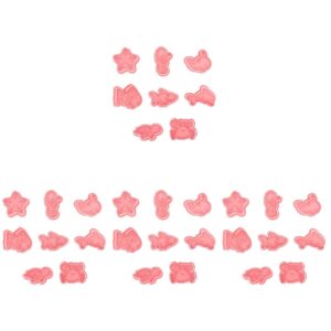 hemoton 32 pcs animal cookie cutters stamped cookie mold silicone baking mold cake mold kids stampers blank wooden craft plaques candy gummy dolphin 3d pink biscuit