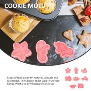 Hemoton 32 Pcs Animal Cookie Cutters Stamped Cookie Mold Silicone Baking Mold Cake Mold Kids Stampers Blank Wooden Craft Plaques Candy Gummy Dolphin 3d Pink Biscuit