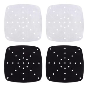 hemoton 8 pcs air fryer pad airfryer air fryers round steamer liner perforated baking pad air fryer parchment oven steamer patch mat for air fryer non-stick mat tray